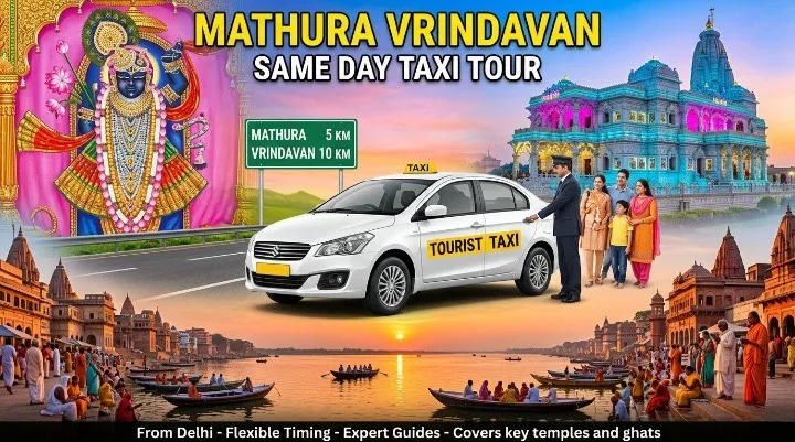 Mathura Vrindavan Same Day Taxi Tour